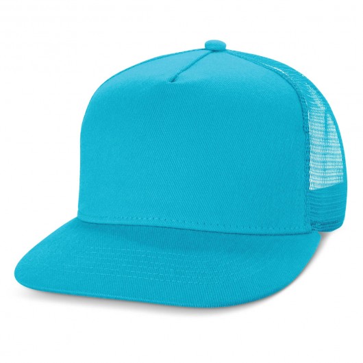 Light Blue Camaro Flat Peak Trucker Caps